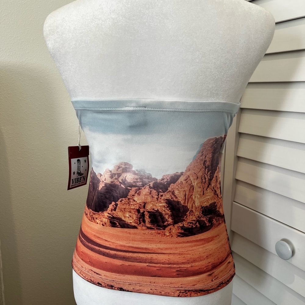 Desert/ Boho Women's Halter Top - desert Landscape - Picture 5 of 5